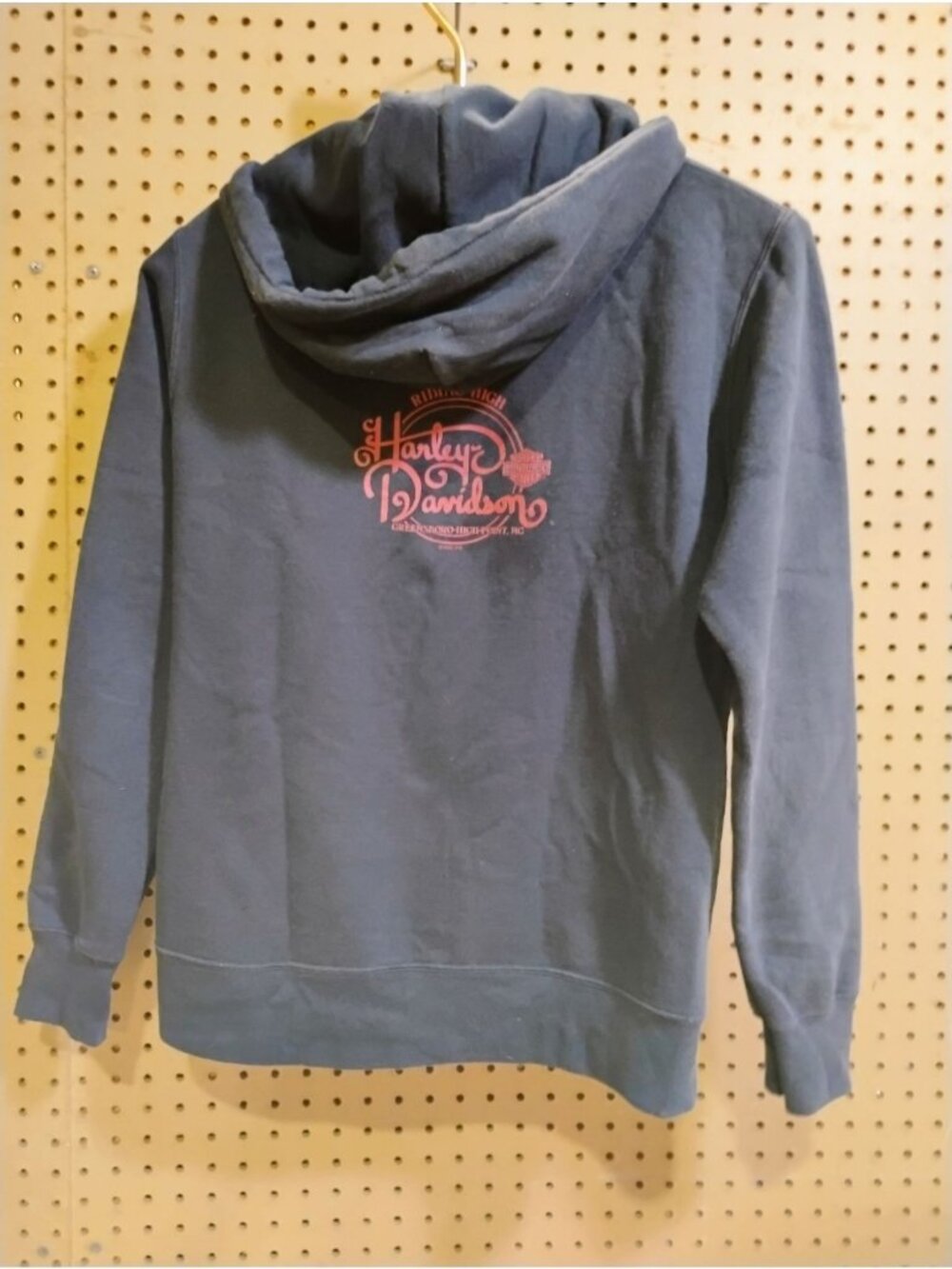 Harley-Davidson Womens Black Hooded Sweatshirt Medium Skull Logo Graphic - Picture 2 of 5